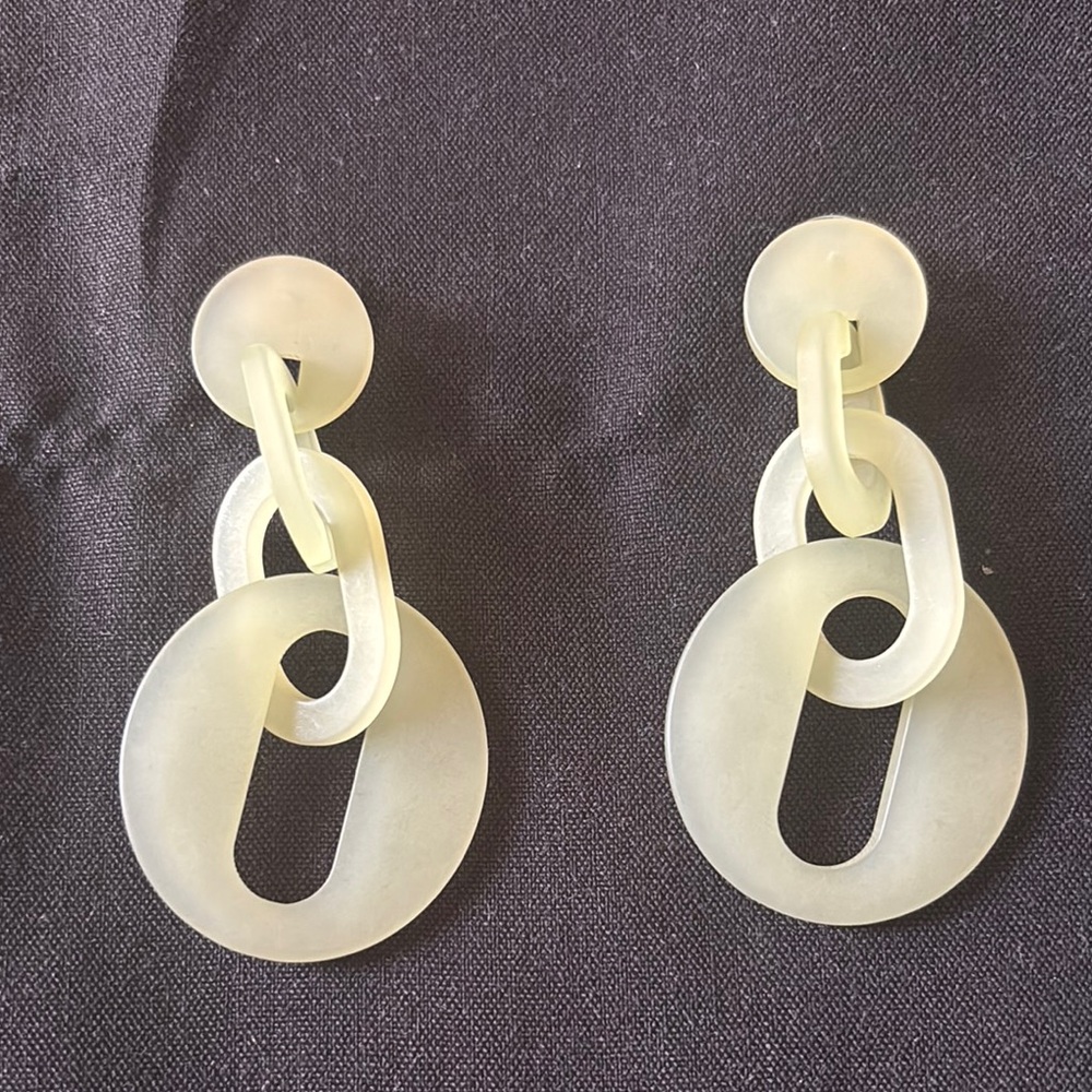 Elegant Cream Dangle Earrings